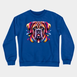 Boerboel Dog Watercolor Poster Art Crewneck Sweatshirt